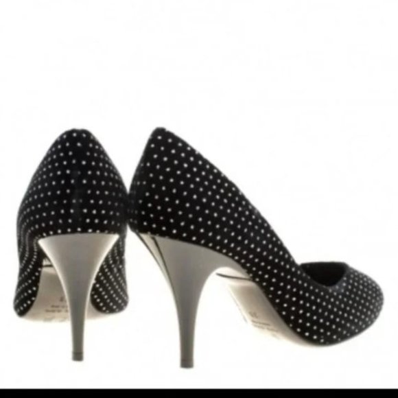 Rare glitter embossed star like dots velvet pumps - Picture 4 of 6